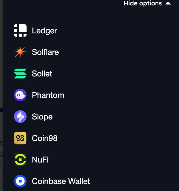 List of Wallets on Phantom