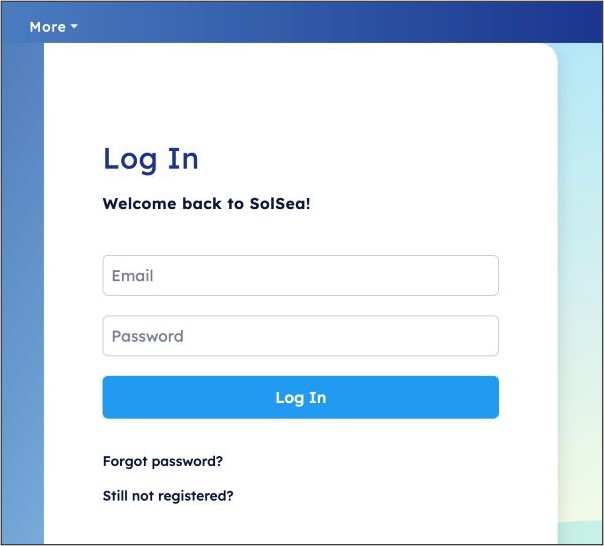 Log in SolSea
